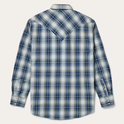 Crystal Plaid Western Shirt Blue