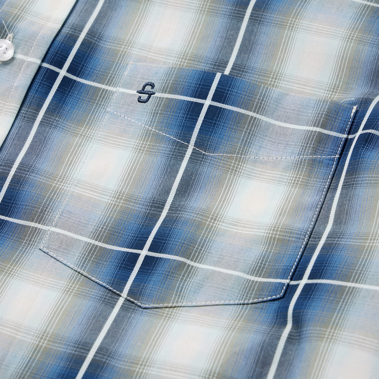 Crystal Plaid Button Down Shirt Blue