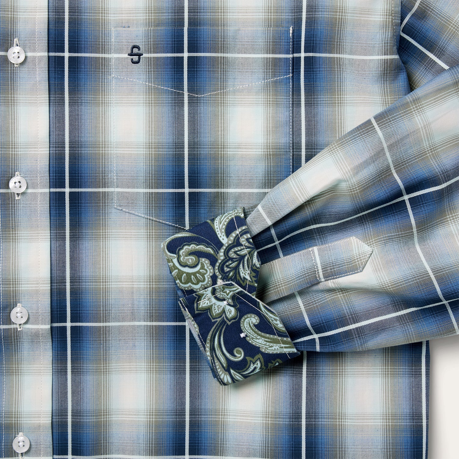 Crystal Plaid Button Down Shirt Blue