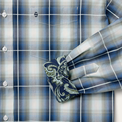 Crystal Plaid Button Down Shirt Blue