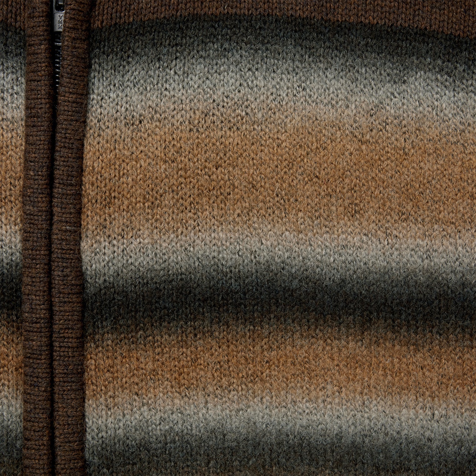 Ombre Border Stripe Cardigan Brown