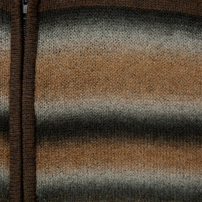 Ombre Border Stripe Cardigan Brown