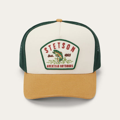 Fishing Patch Trucker Cap Off White / Tan / Green