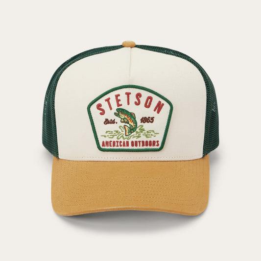 Fishing Patch Trucker Cap Off White / Tan / Green