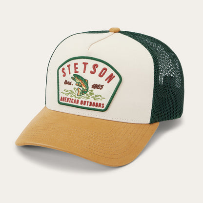 Fishing Patch Trucker Cap Off White / Tan / Green