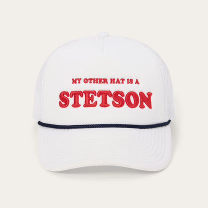 My Other Hat Is A Stetson Trucker Cap White