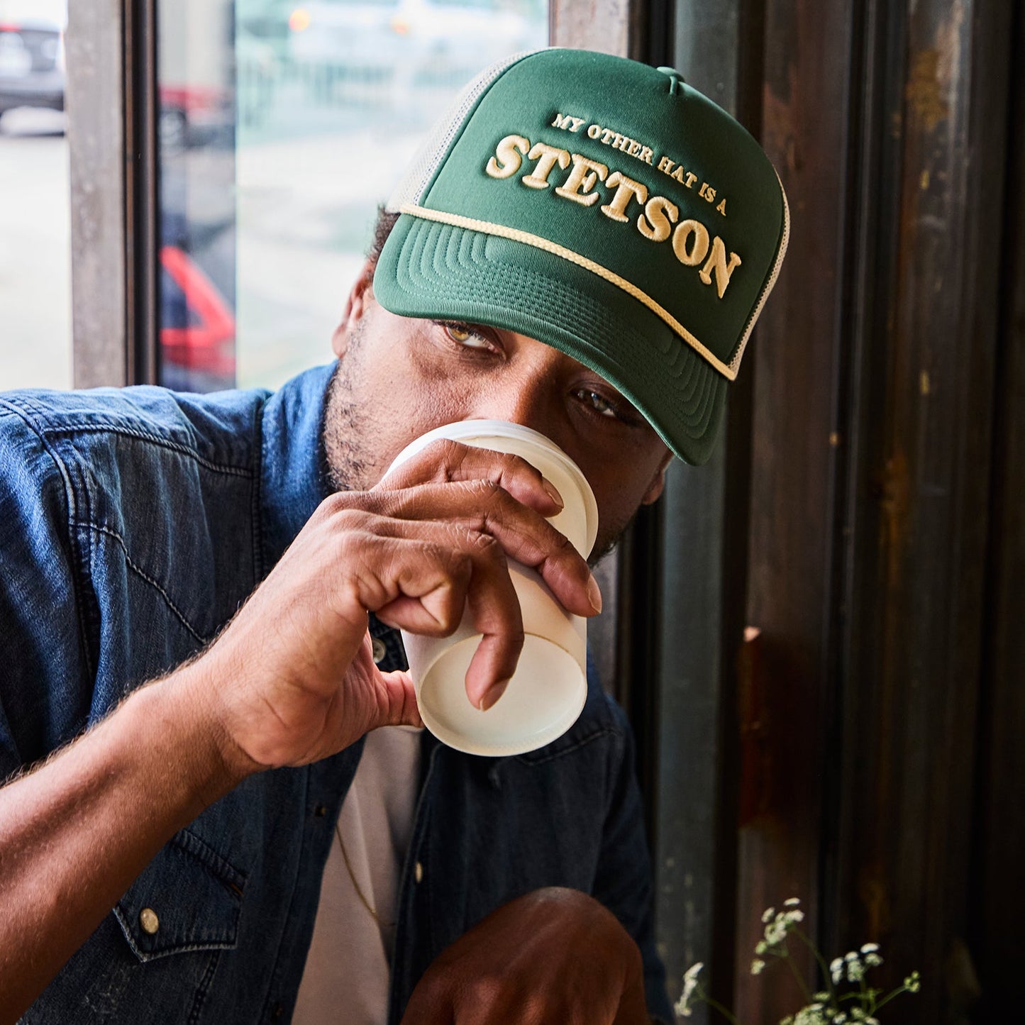 My Other Hat Is A Stetson Trucker Cap Olive