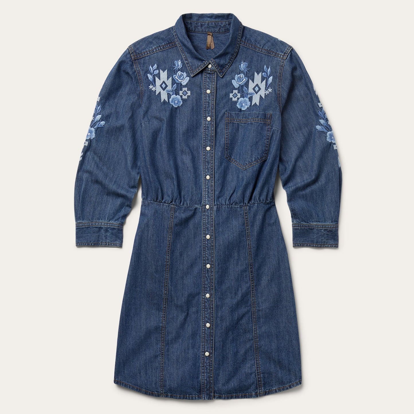 Dark Blue Denim Shirt Dress Blue