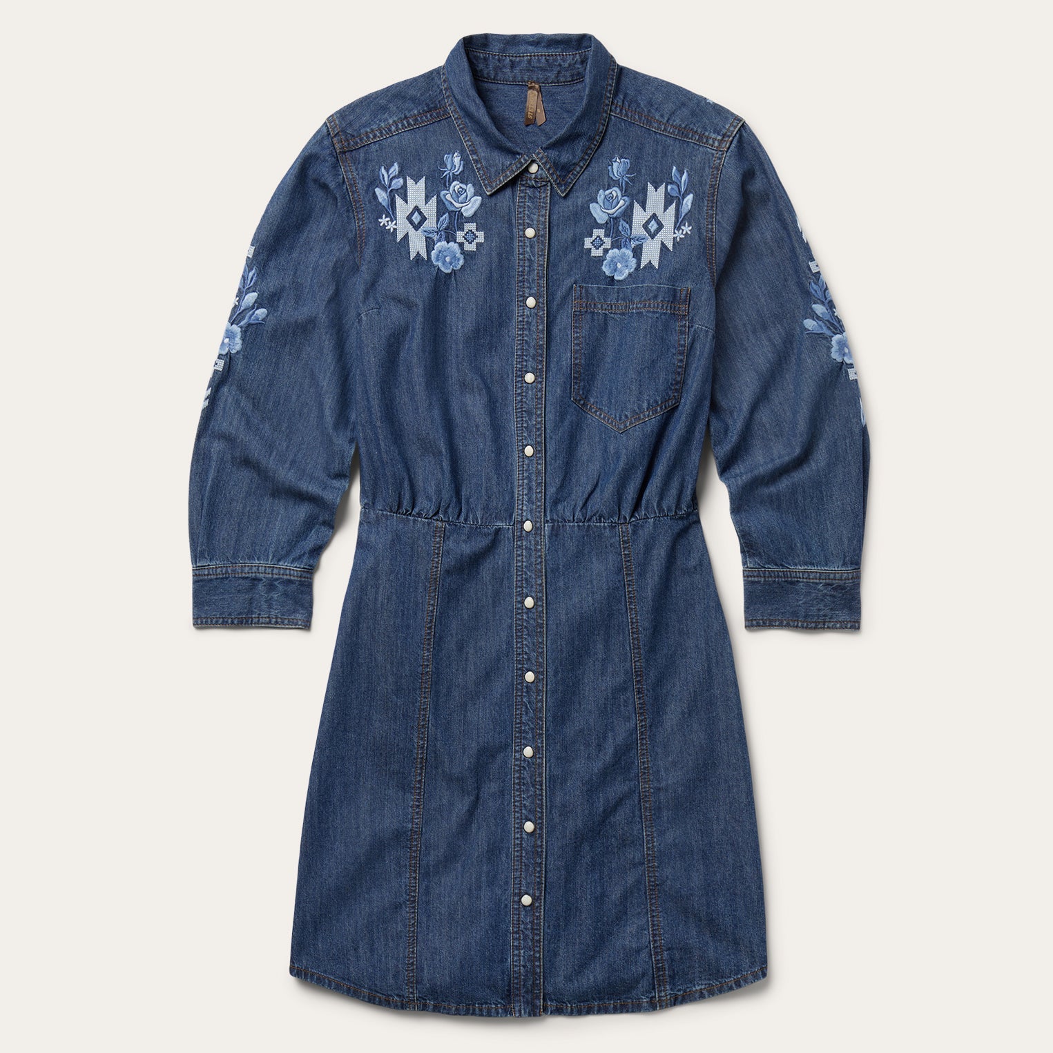 Dark Blue Denim Shirt Dress Blue