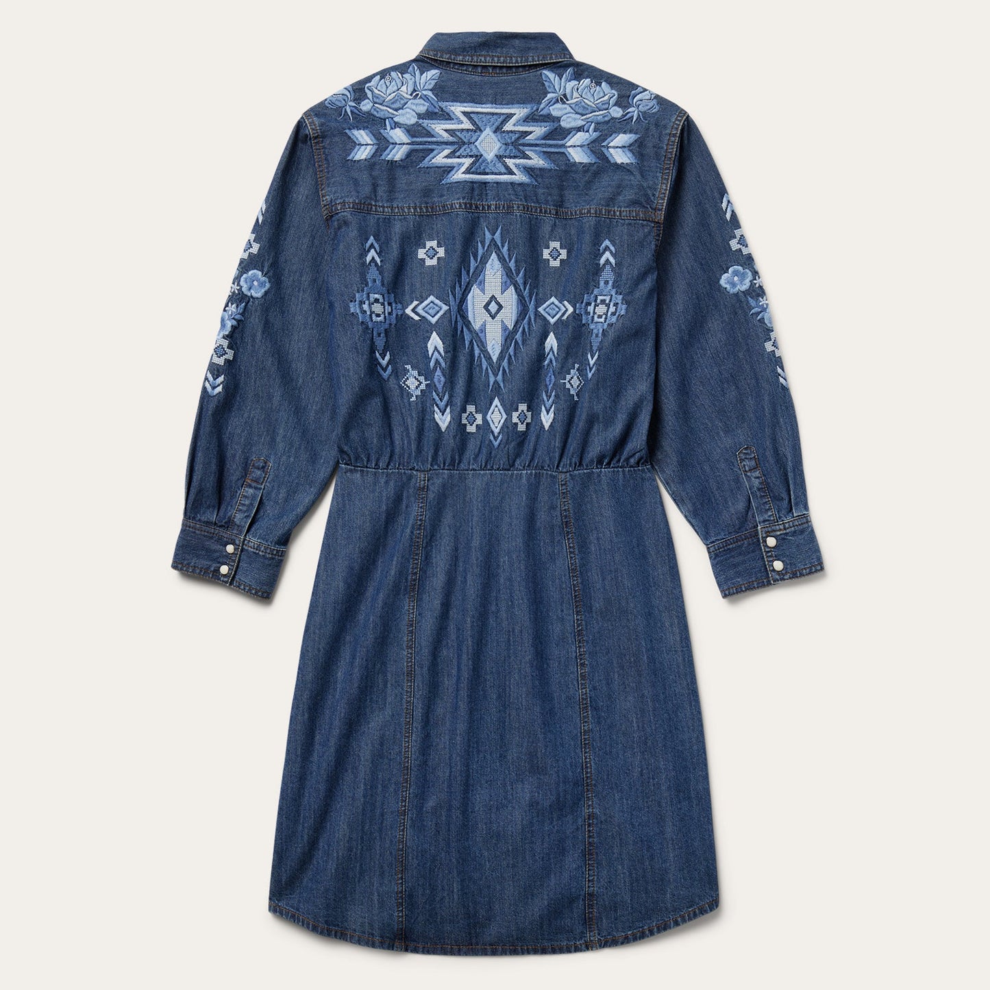 Dark Blue Denim Shirt Dress Blue