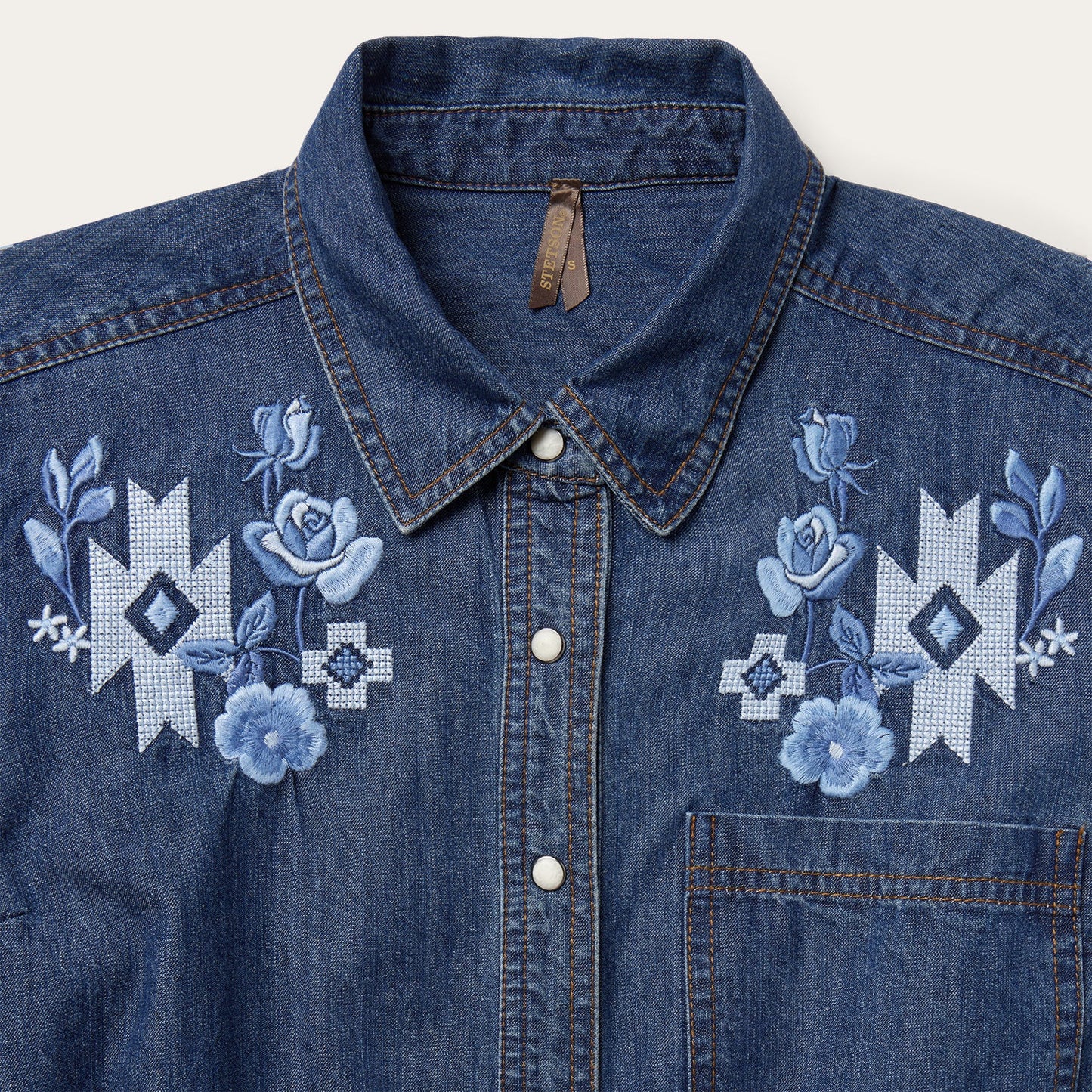 Dark Blue Denim Shirt Dress Blue
