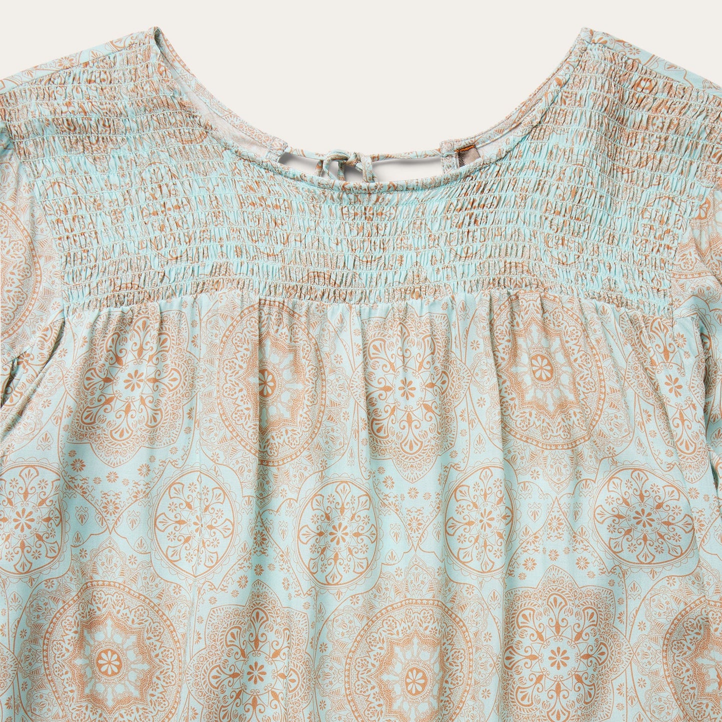 Mandala Print Peasant Blouse Blue