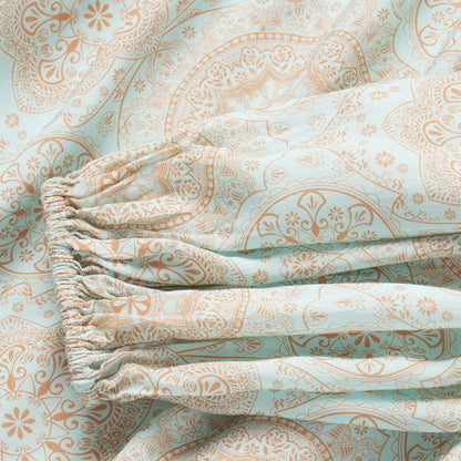 Mandala Print Peasant Blouse Blue