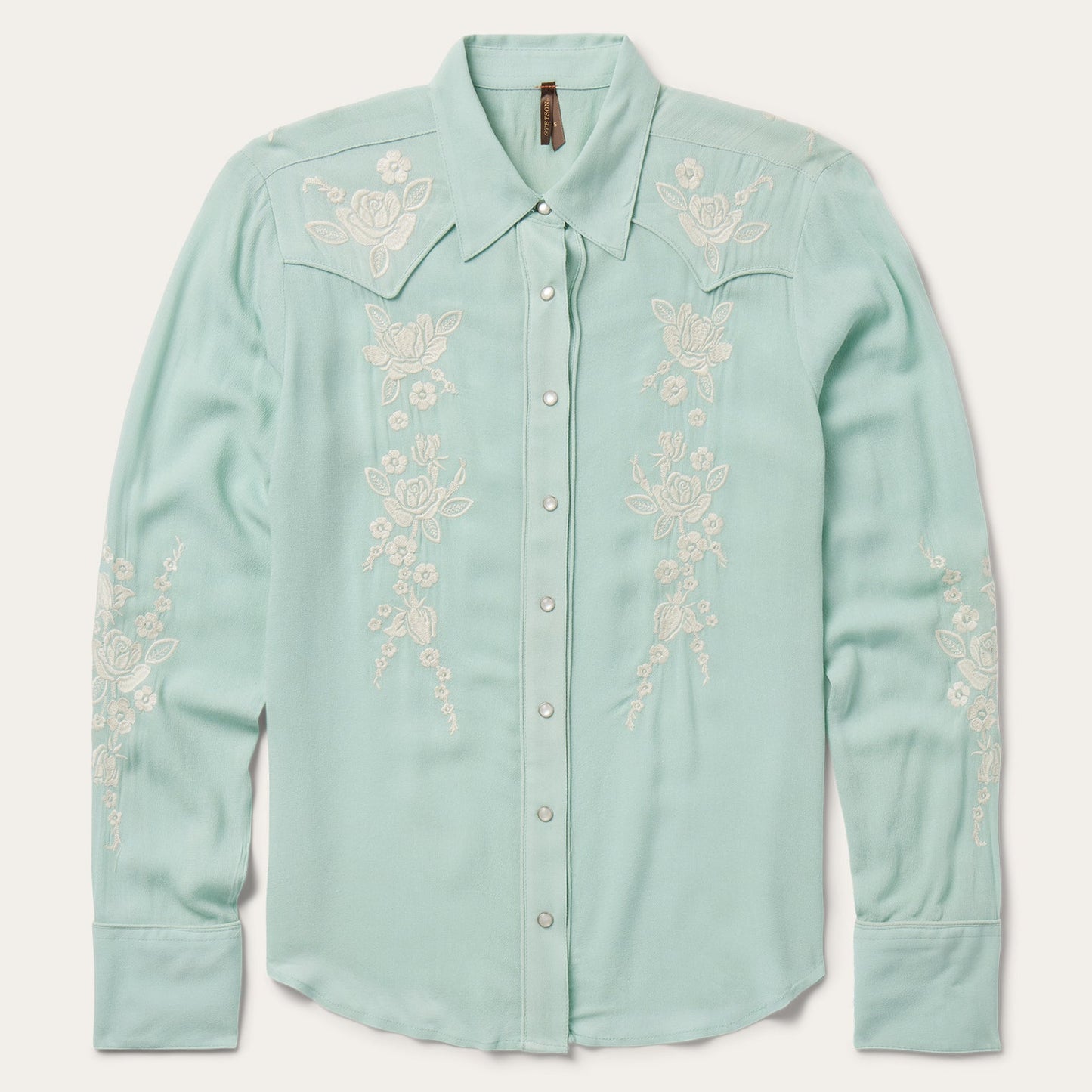 Aqua Crepe Western Shirt Blue
