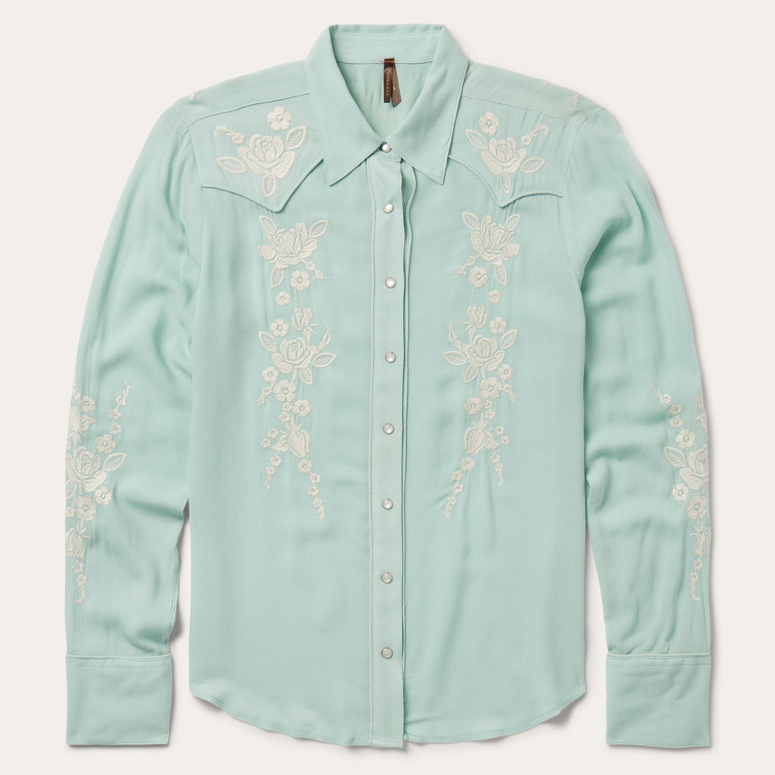 Aqua Crepe Western Shirt Blue