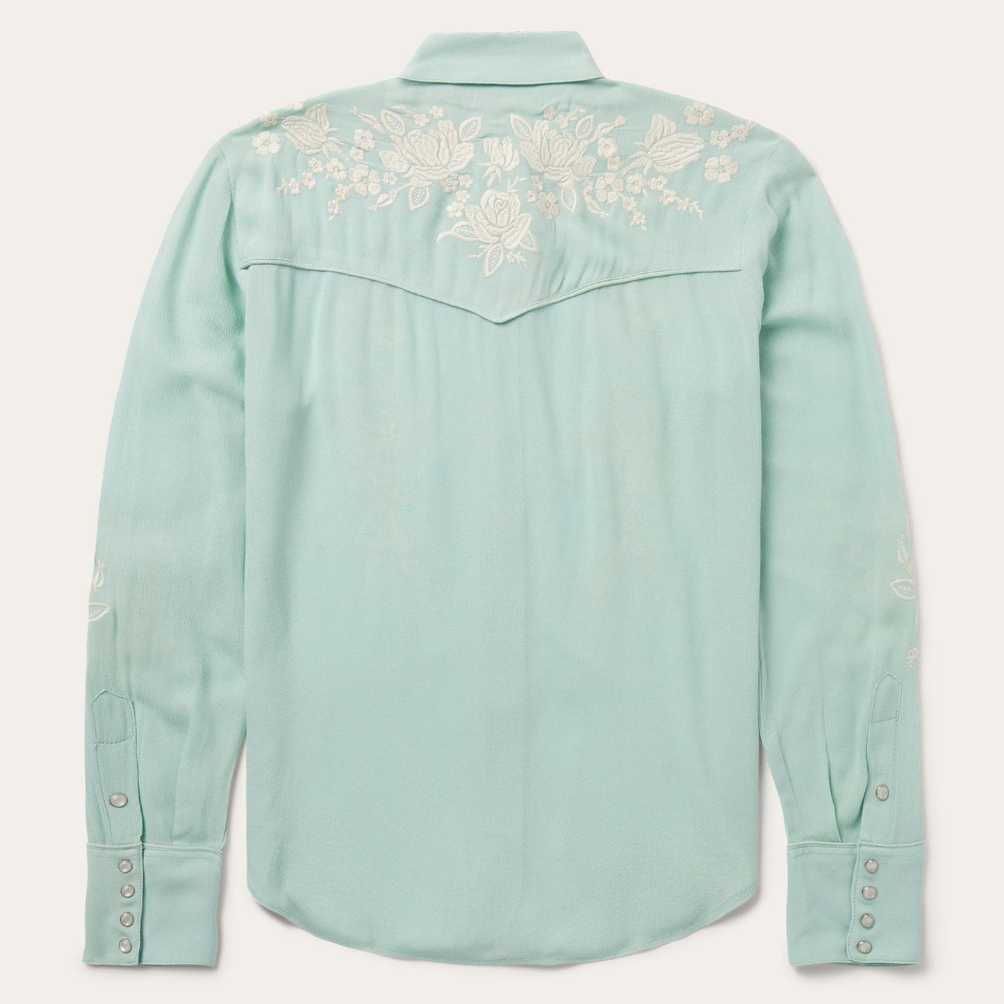 Aqua Crepe Western Shirt Blue