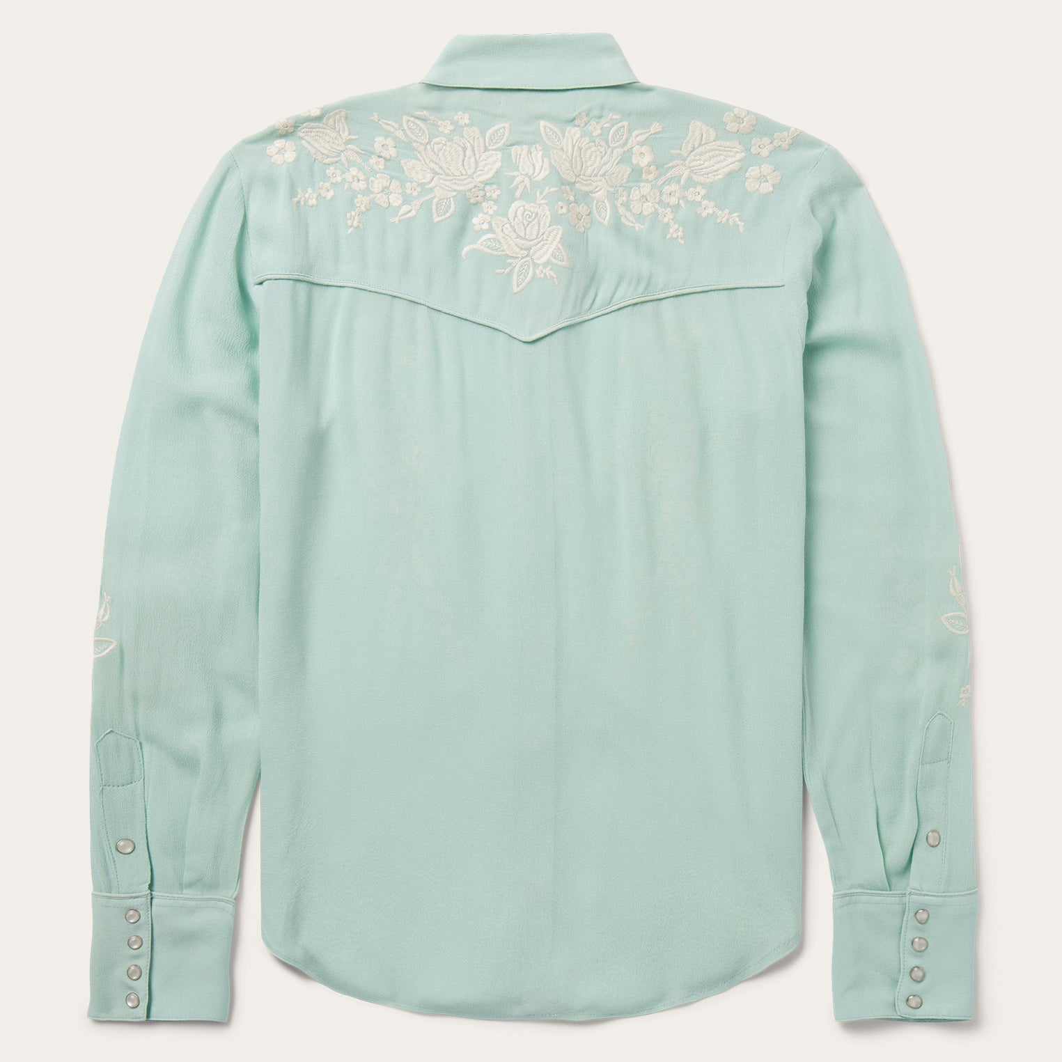 Aqua Crepe Western Shirt Blue
