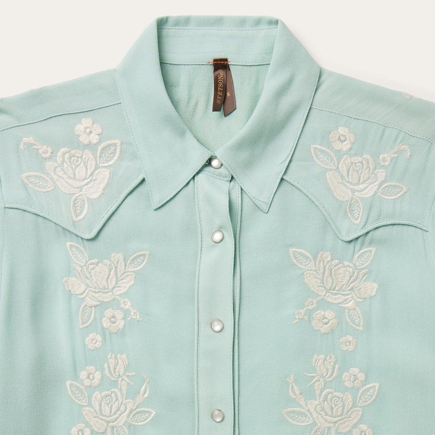 Aqua Crepe Western Shirt Blue