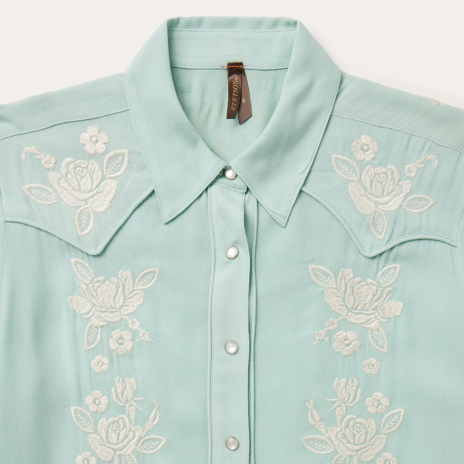 Aqua Crepe Western Shirt Blue