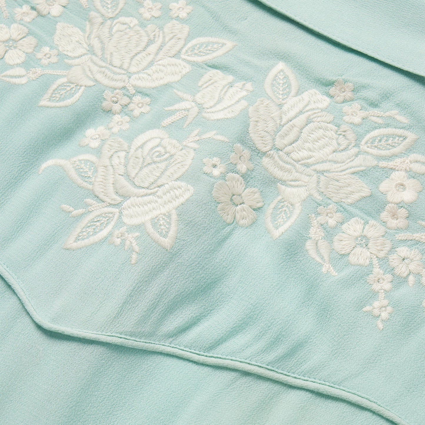 Aqua Crepe Western Shirt Blue
