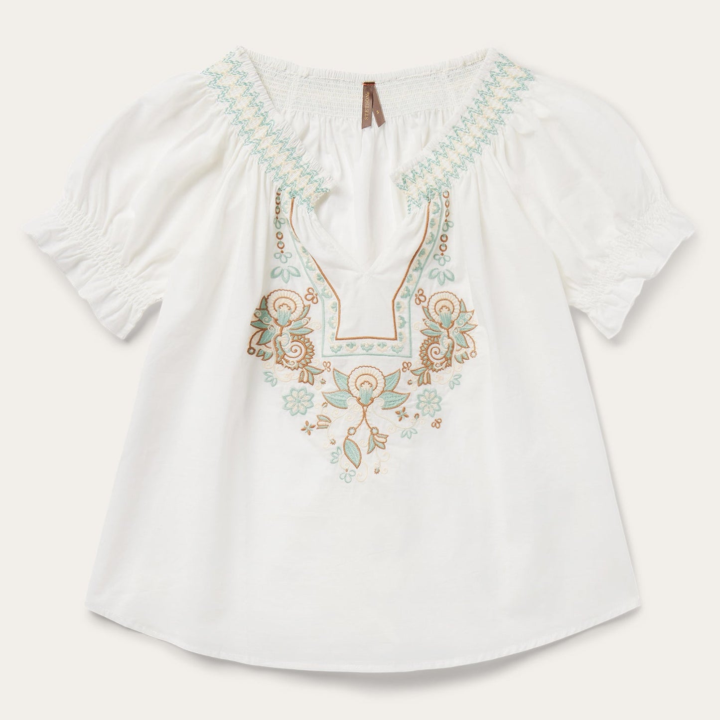 Cotton Voile Peasant Blouse White