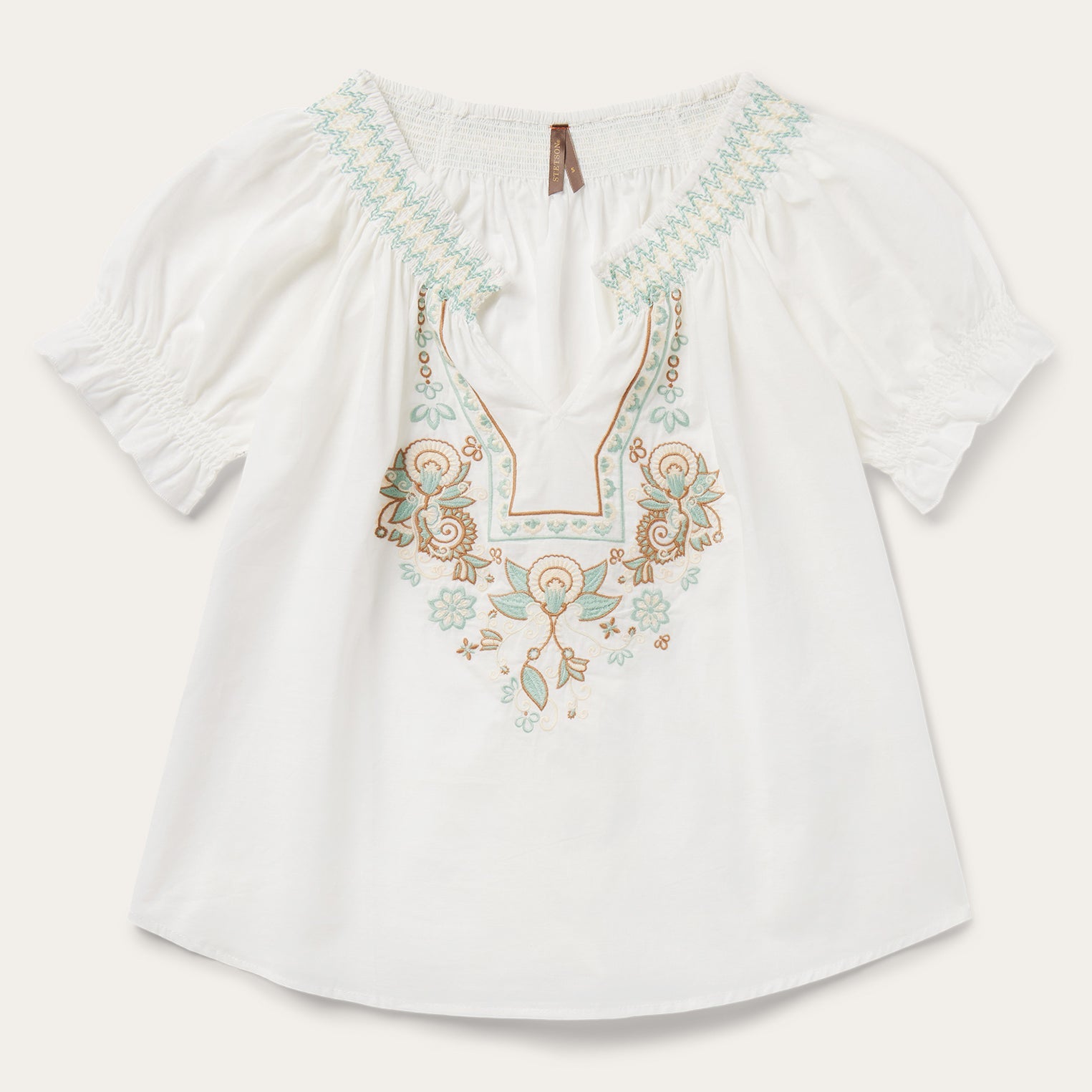 Cotton Voile Peasant Blouse White