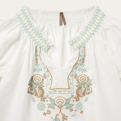 Cotton Voile Peasant Blouse White