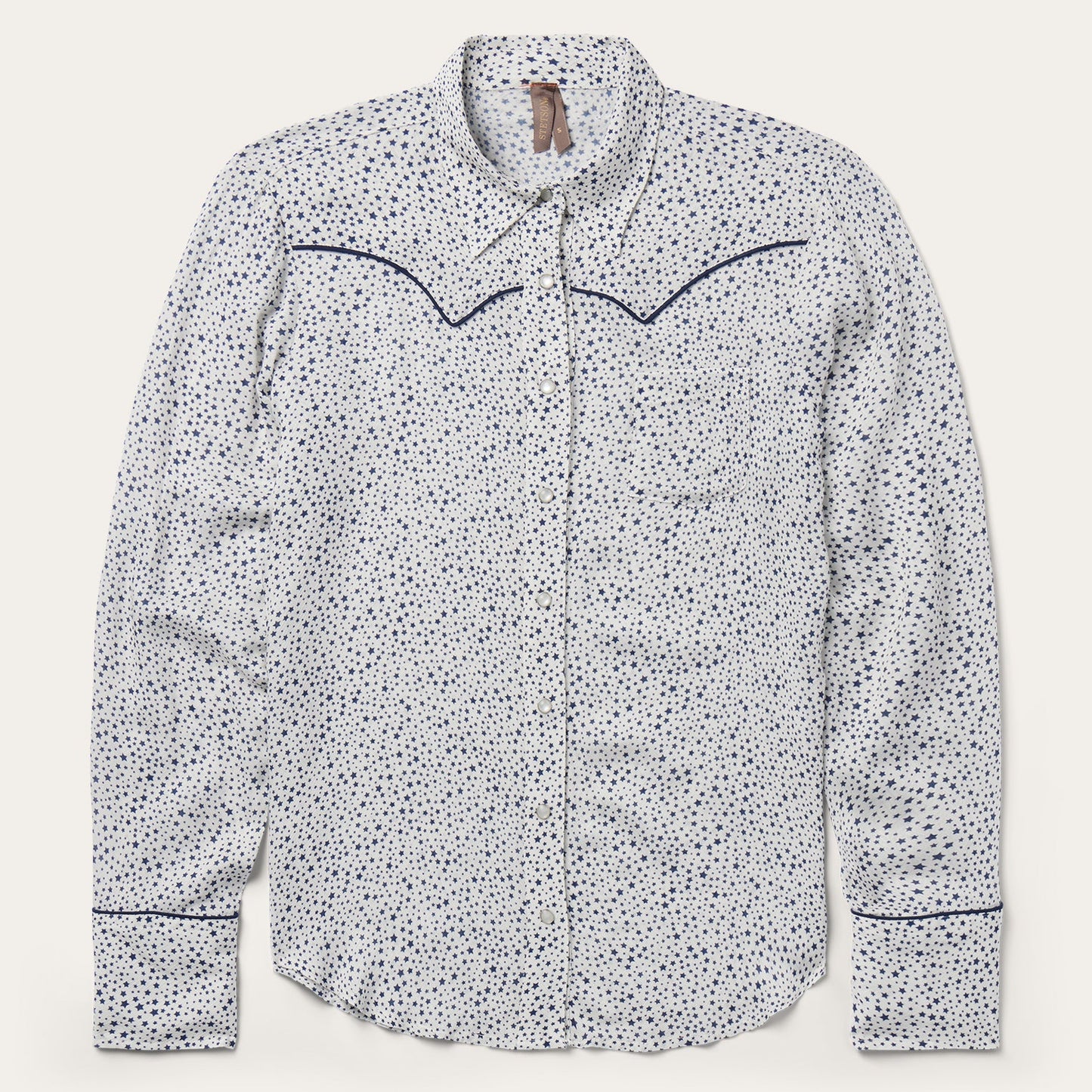 Stars Print Western Shirt White
