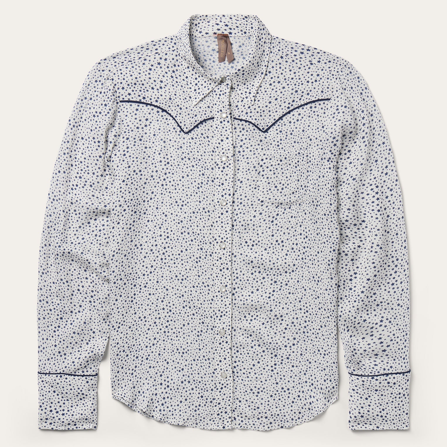 Stars Print Western Shirt White
