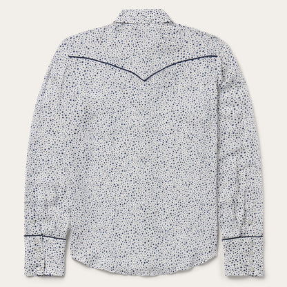 Stars Print Western Shirt White