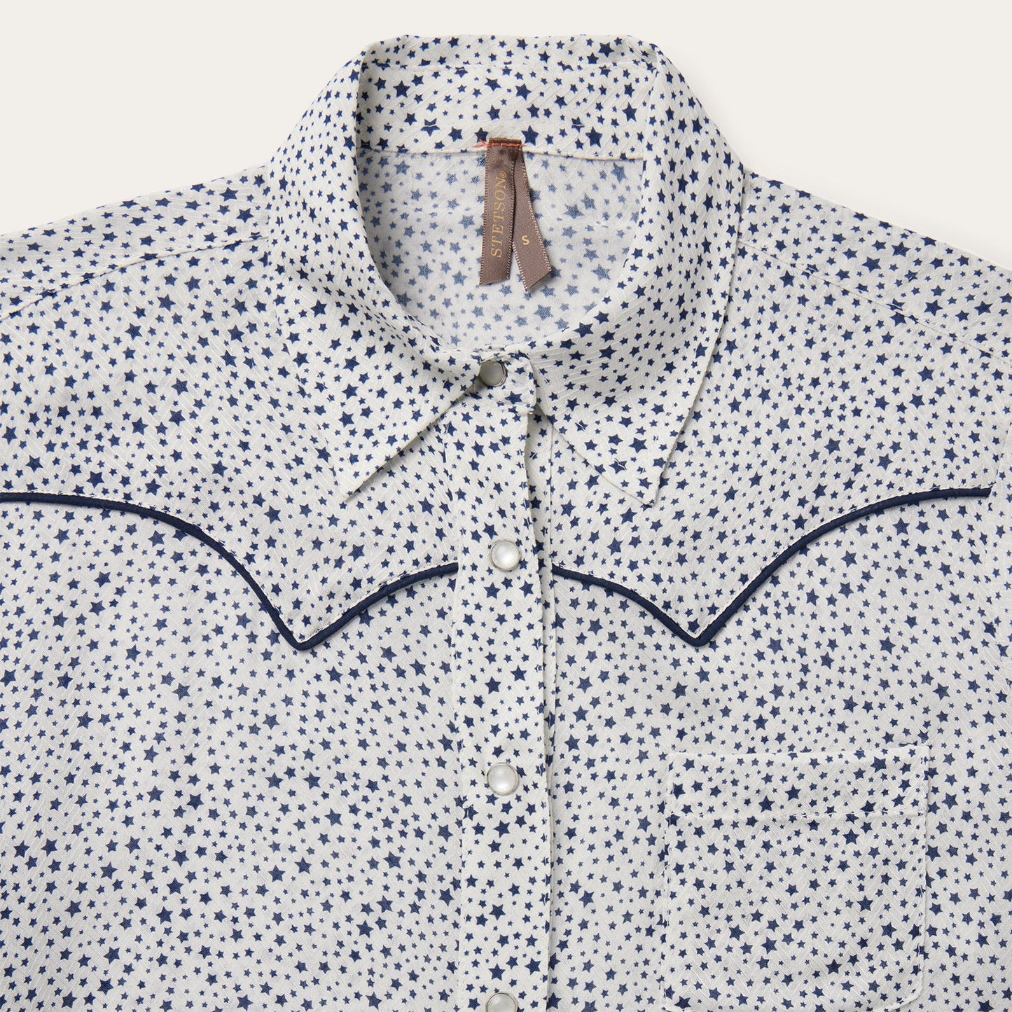 Stars Print Western Shirt White