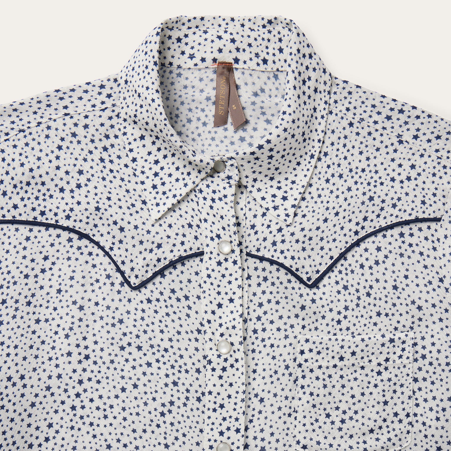 Stars Print Western Shirt White