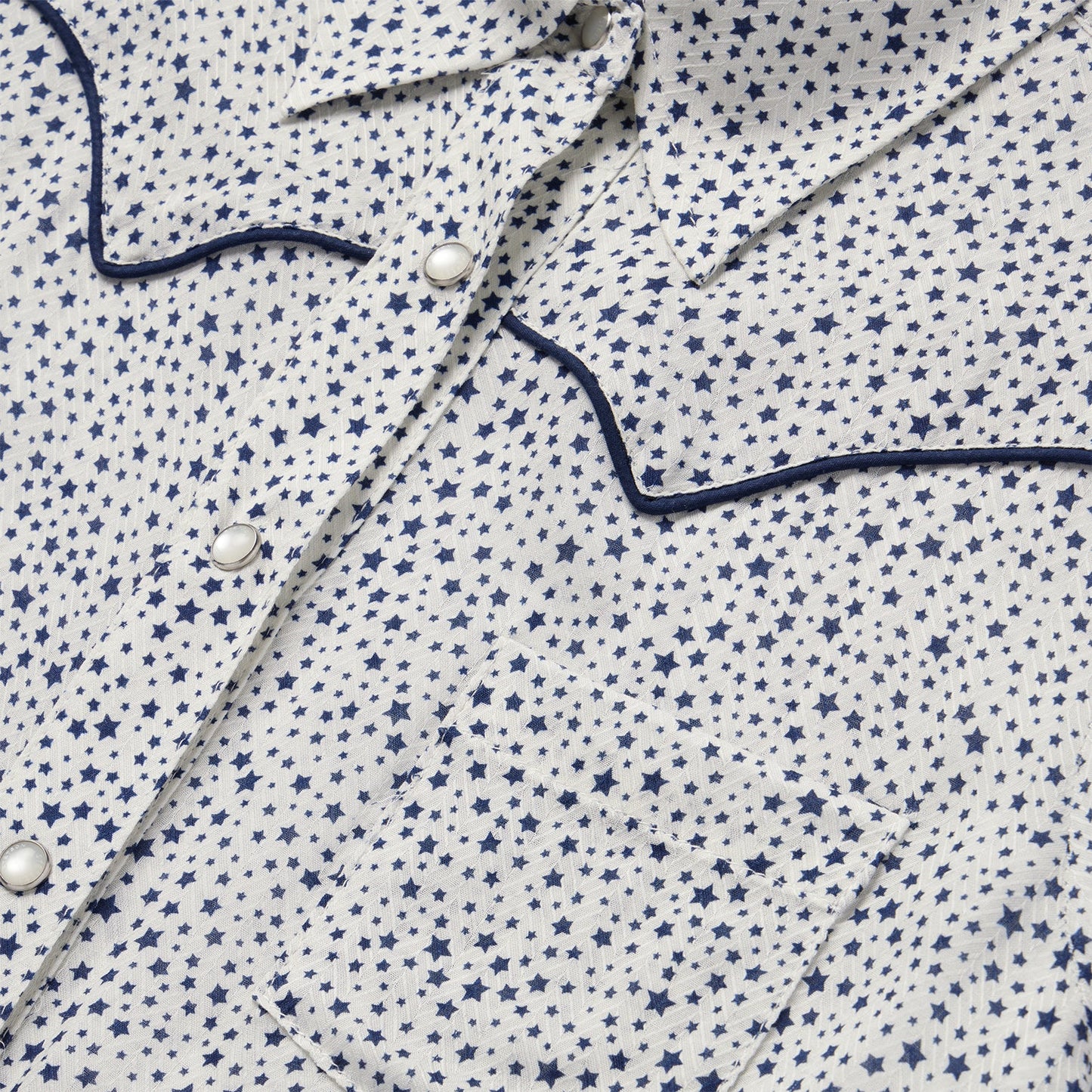 Stars Print Western Shirt White