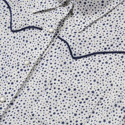 Stars Print Western Shirt White