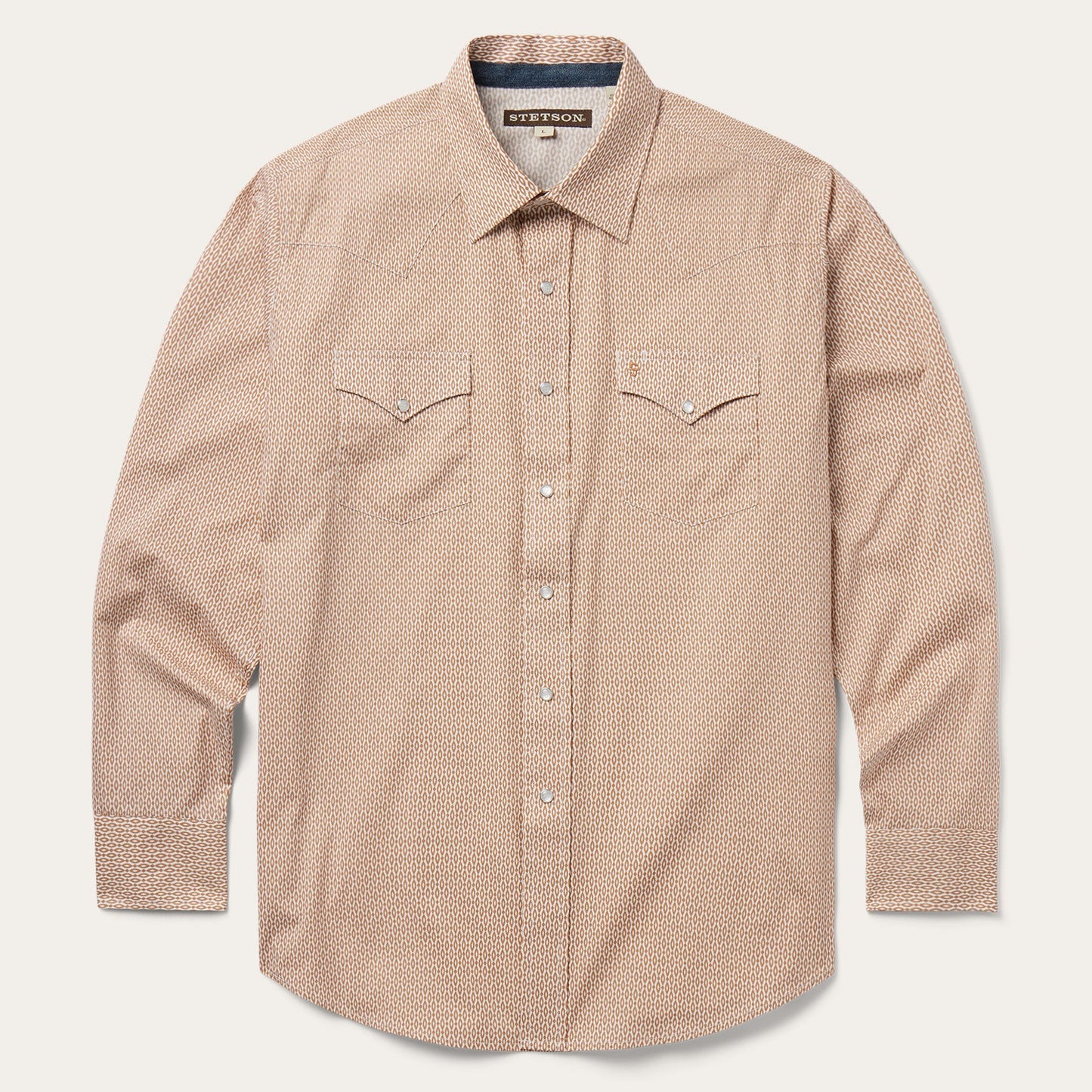 Diamond Print Western Shirt Orange