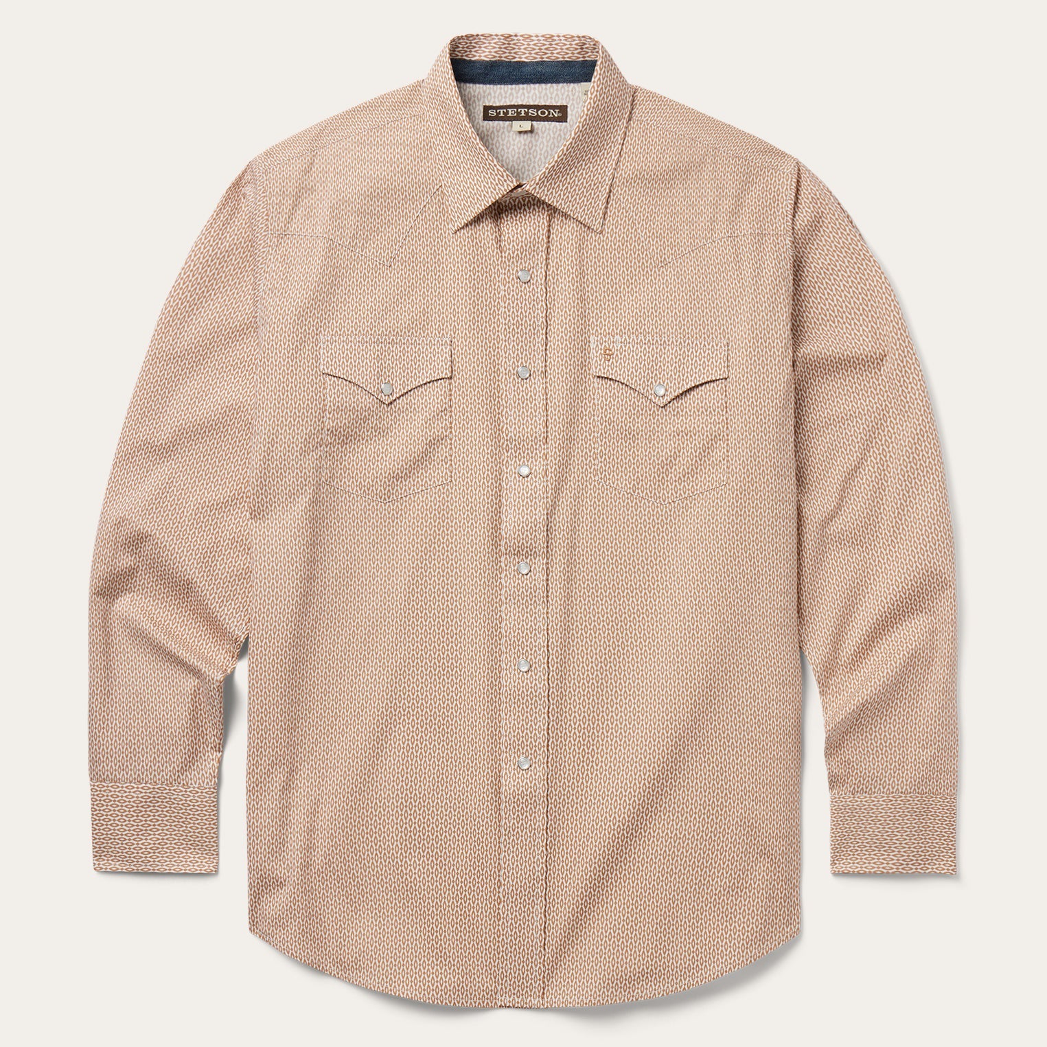 Diamond Print Western Shirt Orange