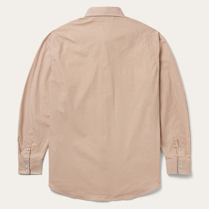 Diamond Print Western Shirt Orange