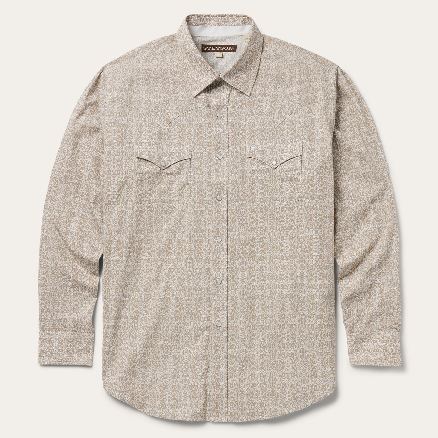 Medallion Print Western Shirt Brown