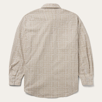 Medallion Print Western Shirt Brown