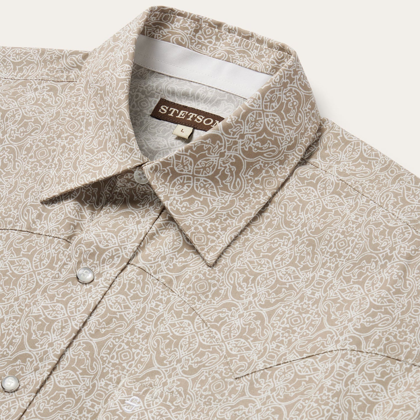 Medallion Print Western Shirt Brown