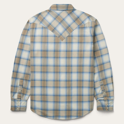 Sand Plaid Dobby Western Shirt Brown
