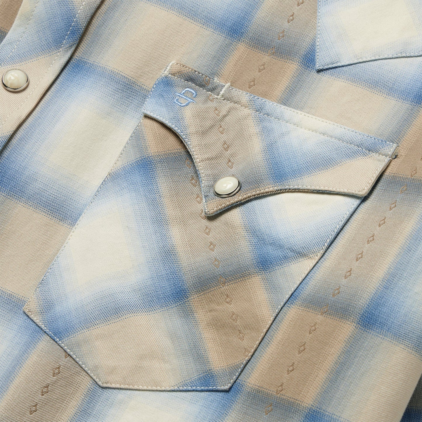 Sand Plaid Dobby Western Shirt Brown