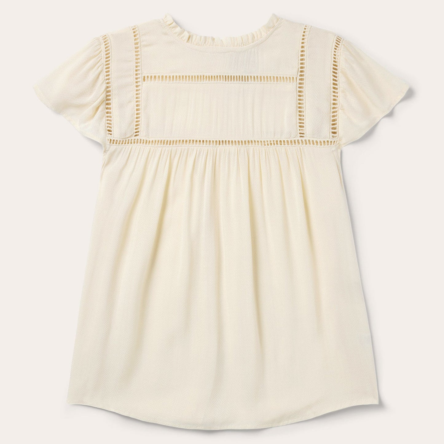 Cream Herringbone Blouse White