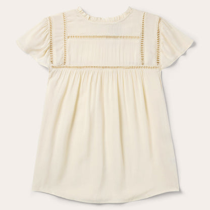 Cream Herringbone Blouse White