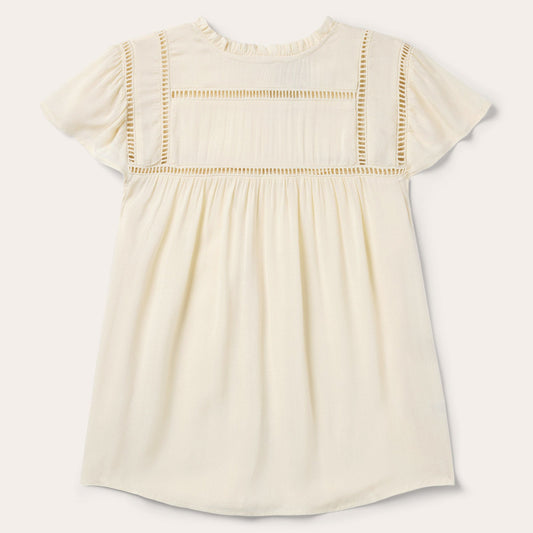 Cream Herringbone Blouse White