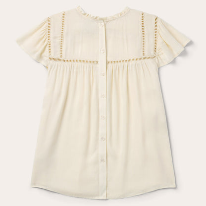 Cream Herringbone Blouse White