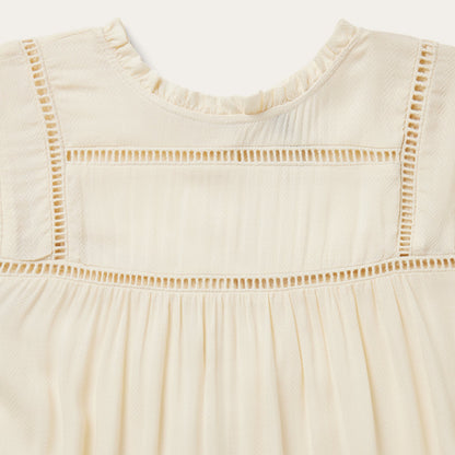 Cream Herringbone Blouse White
