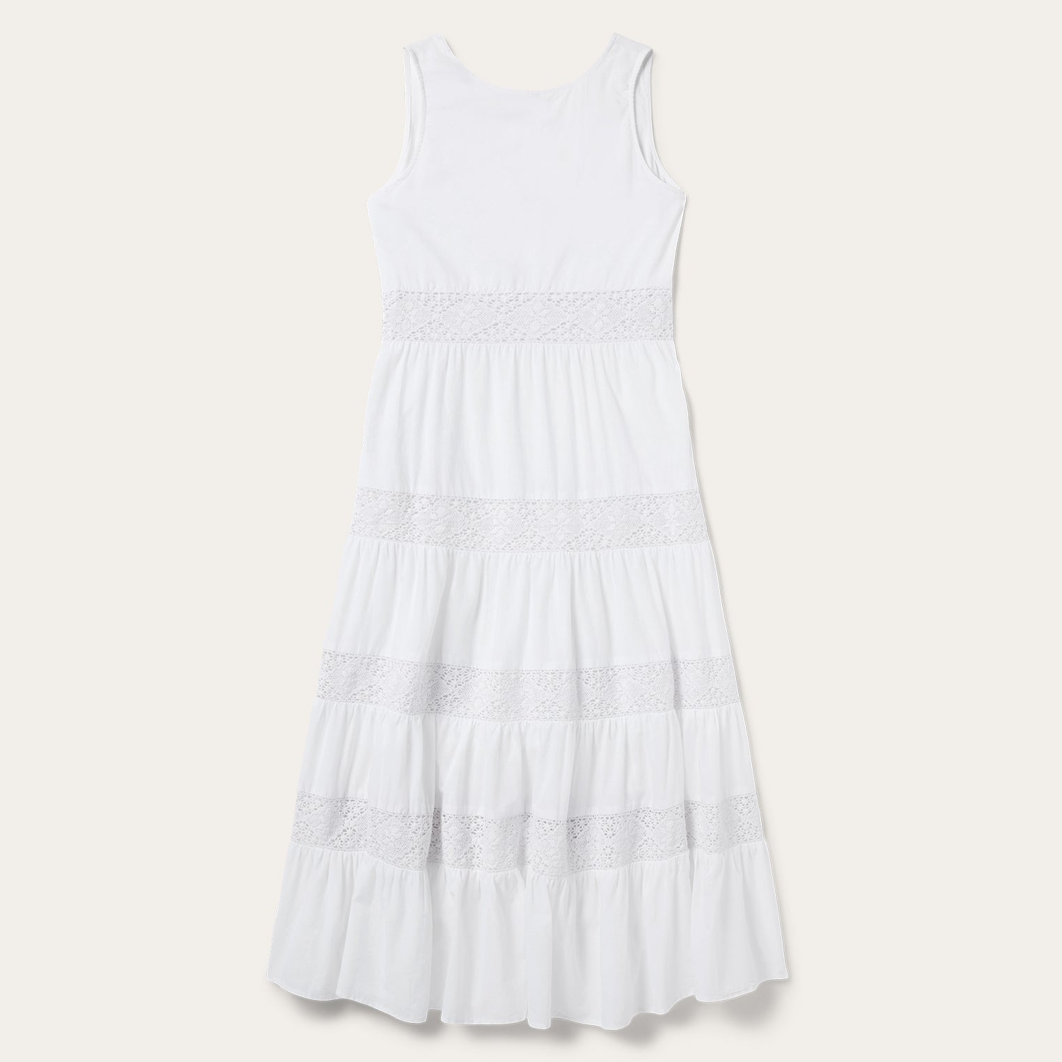 White Cotton Lawn Sleeveless Dress White