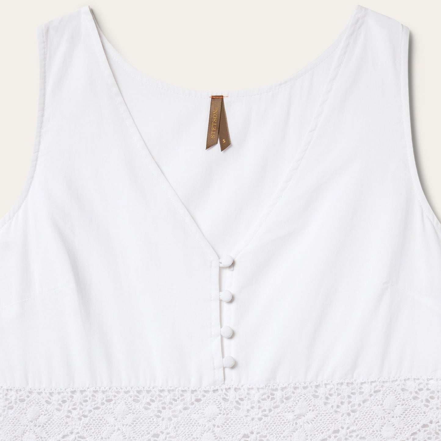 White Cotton Lawn Sleeveless Dress White