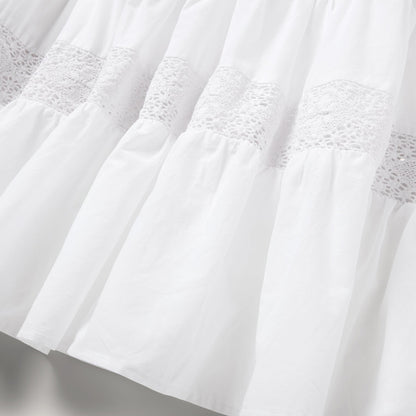 White Cotton Lawn Sleeveless Dress White